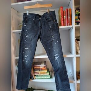 G-Star Raw 3301 Men's Distressed Blue Jeans Denim Slim Fit Size 34 Streetwear